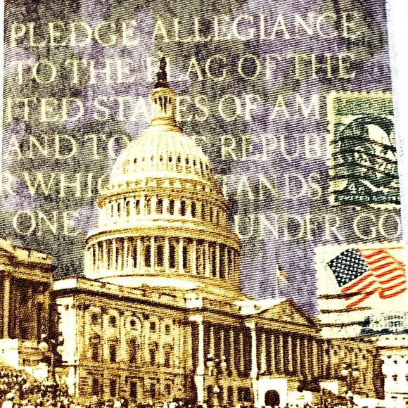 Eagles Wings Tie USA Flag Capitol Constitution Stamps Government History July 4 - Picture 3 of 9